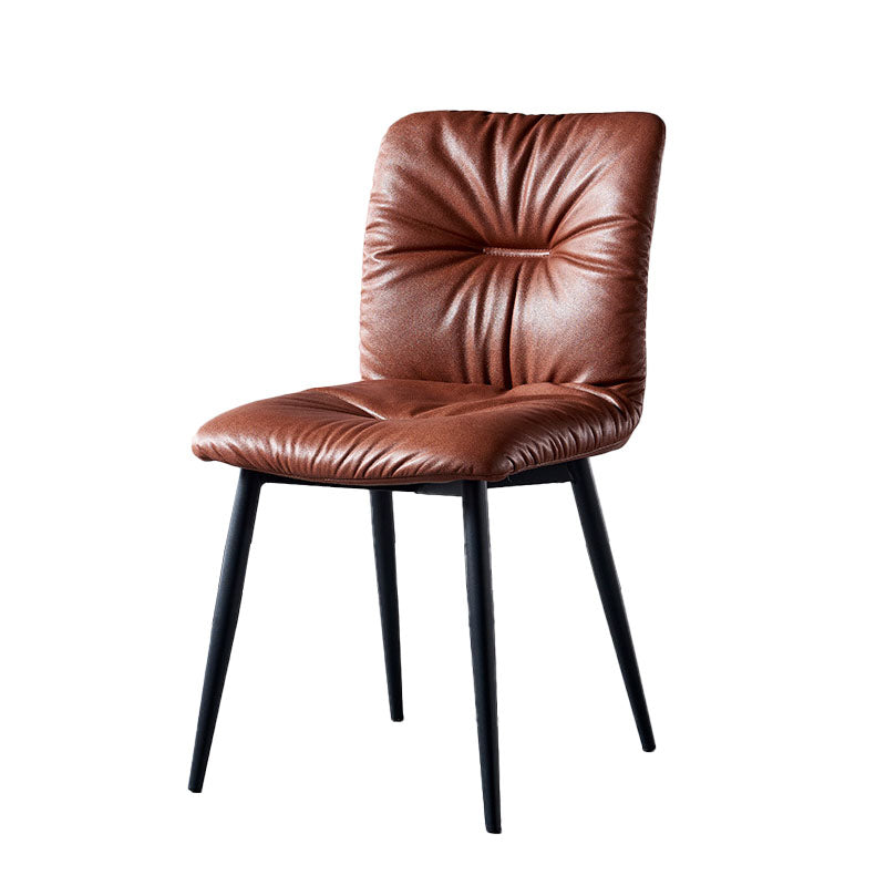 Silla moderna comedor silla sin brazos con patas de metal para cocina