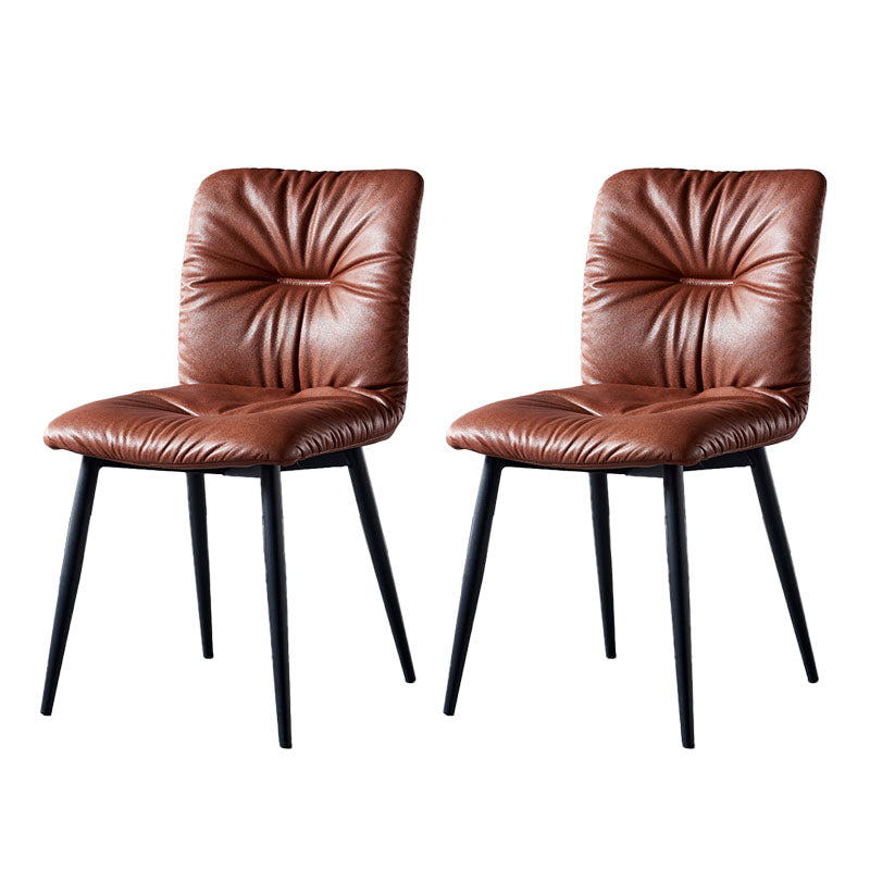 Silla moderna comedor silla sin brazos con patas de metal para cocina