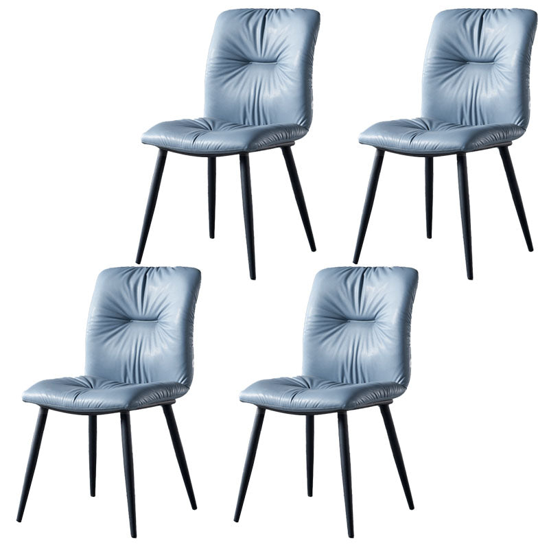 Silla moderna comedor silla sin brazos con patas de metal para cocina