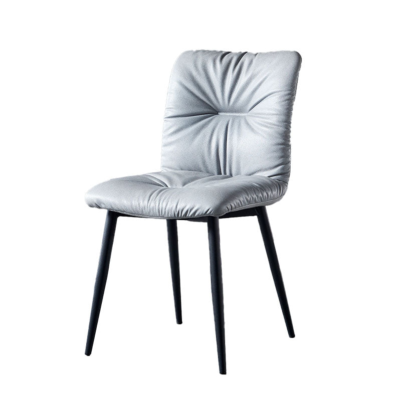Silla moderna comedor silla sin brazos con patas de metal para cocina