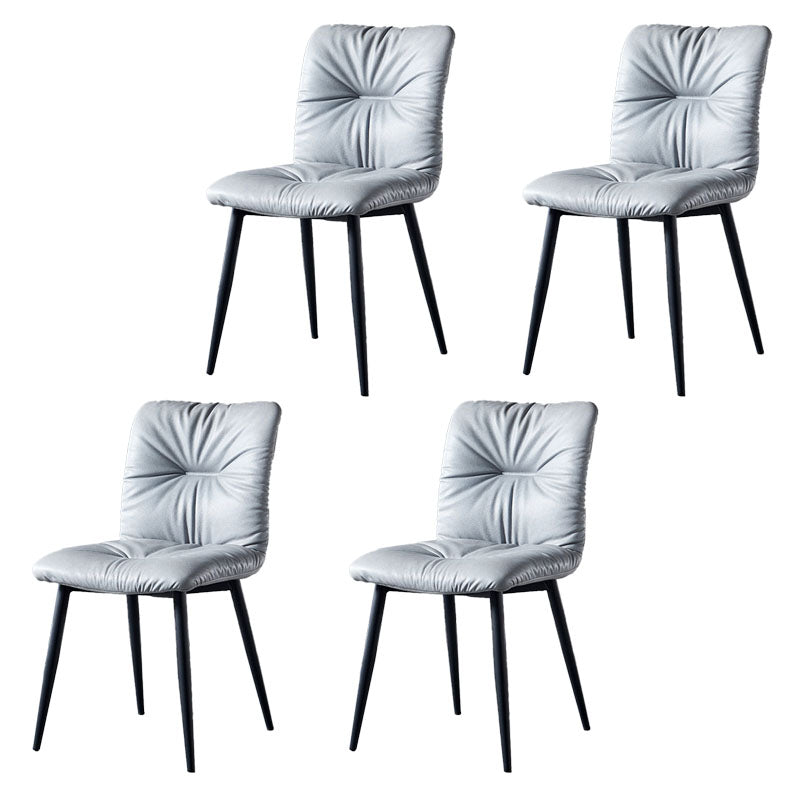Silla moderna comedor silla sin brazos con patas de metal para cocina