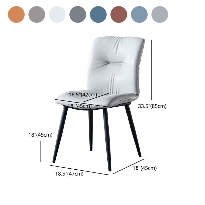 Silla moderna comedor silla sin brazos con patas de metal para cocina