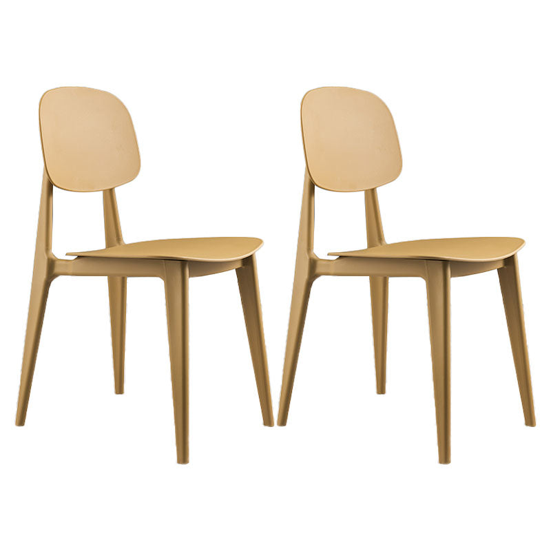 Modern Chair Dining Armless Chair with Plastic Legs for Kitchen