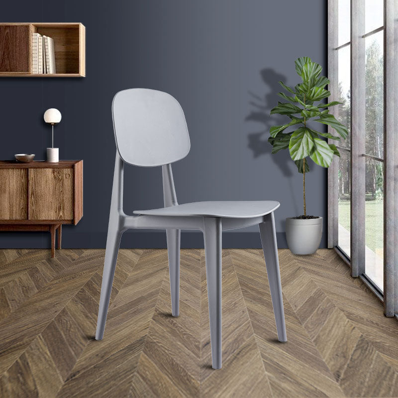 Silla moderna comedor silla sin brazos con patas de plástico para cocina