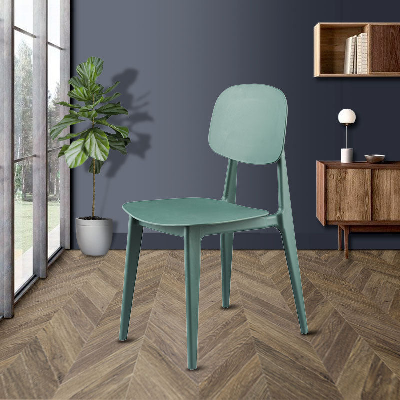 Silla moderna comedor silla sin brazos con patas de plástico para cocina