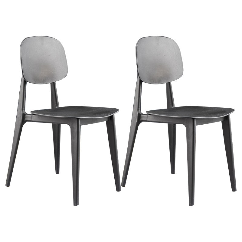 Modern Chair Dining Armless Chair with Plastic Legs for Kitchen