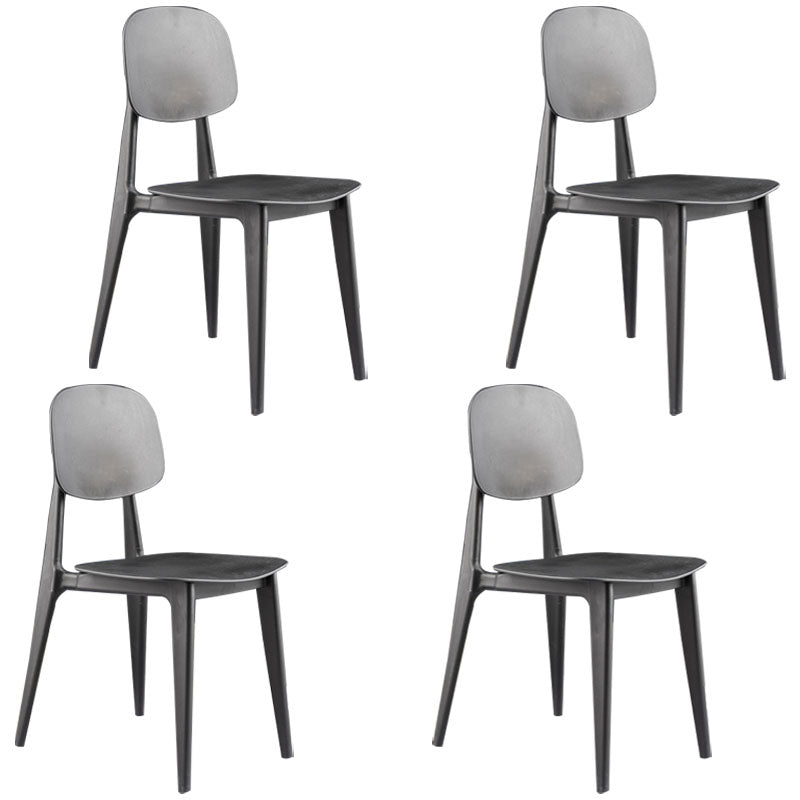 Silla moderna comedor silla sin brazos con patas de plástico para cocina