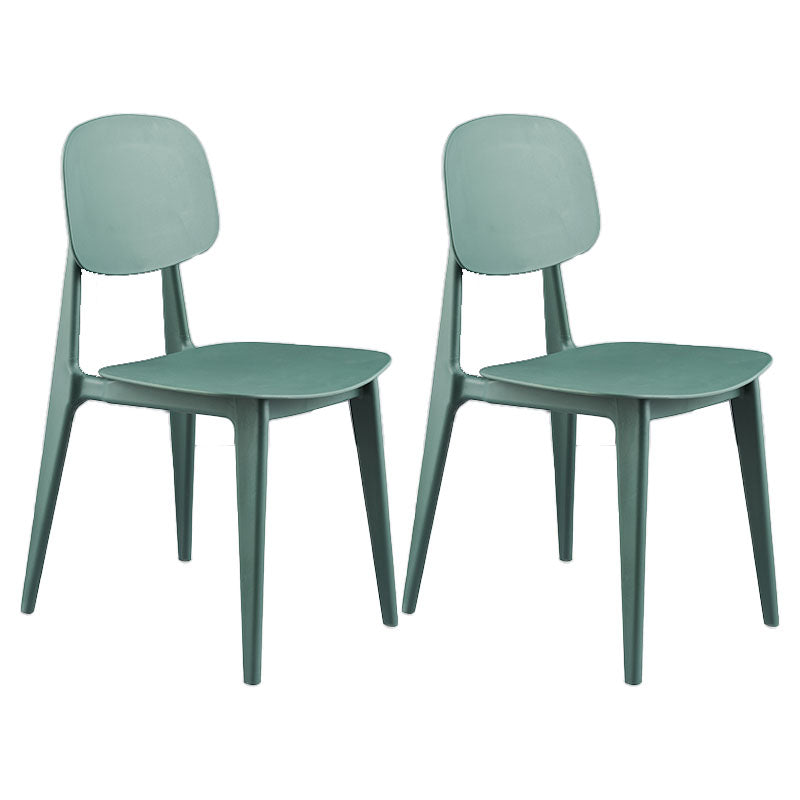 Modern Chair Dining Armless Chair with Plastic Legs for Kitchen