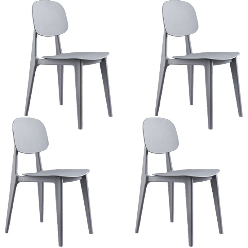 Silla moderna comedor silla sin brazos con patas de plástico para cocina