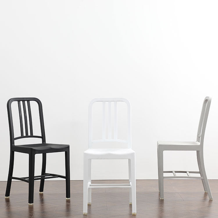 Silla de comedor plástica casera moderna del final mate de la silla lateral del listón trasero