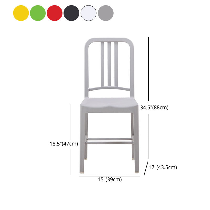 Silla de comedor plástica casera moderna del final mate de la silla lateral del listón trasero