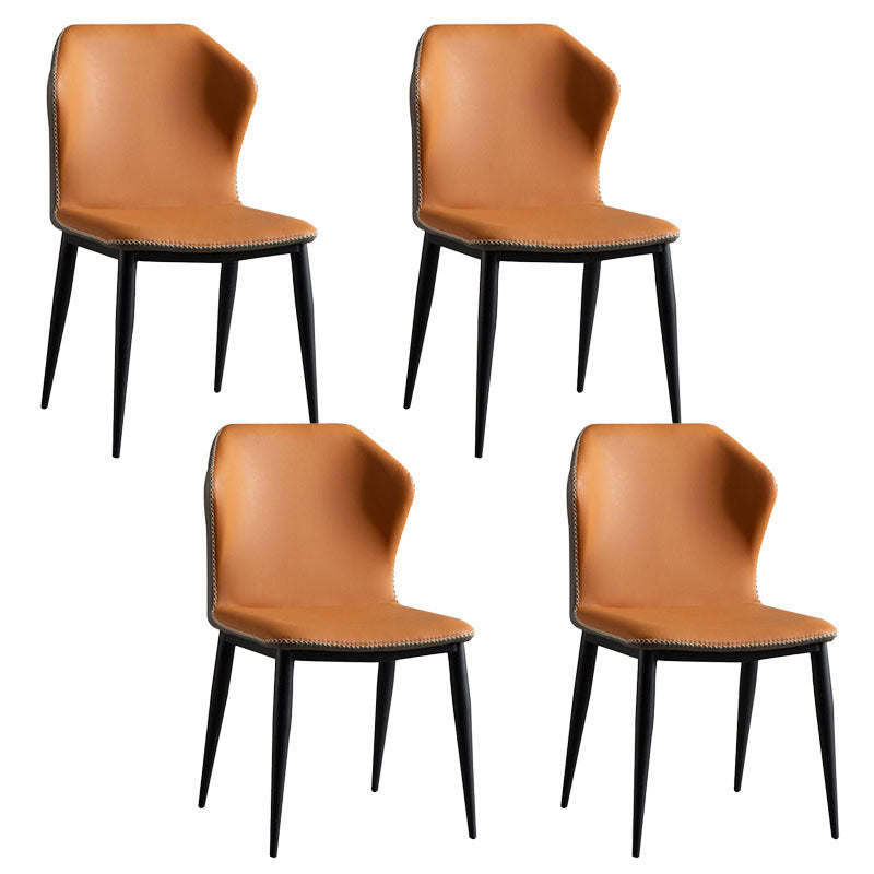 Sillas de comedor industriales de piel sintética, silla Wingback Parsons para cocina