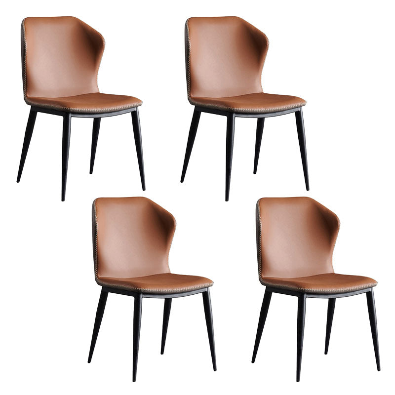 Industriële kunstleer eetkamerstoelen Wingback Parsons stoel voor keuken