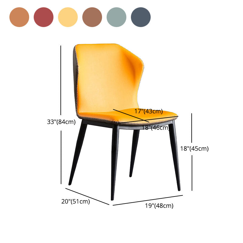 Sillas de comedor industriales de piel sintética, silla Wingback Parsons para cocina