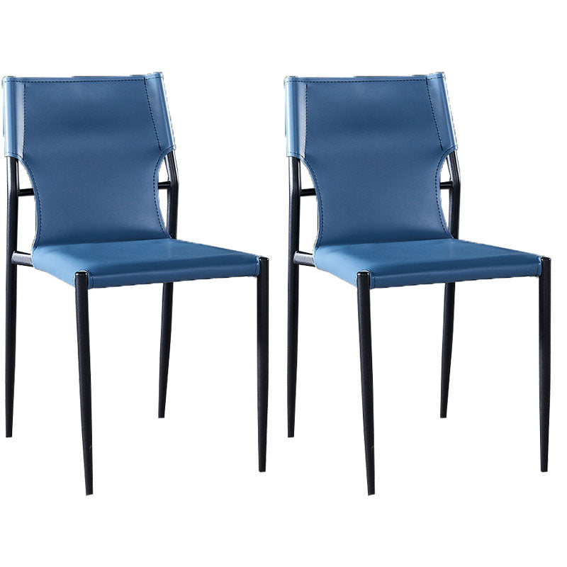 Silla con respaldo sólido sin brazos de estilo industrial para cocina, silla lateral de comedor de cuero