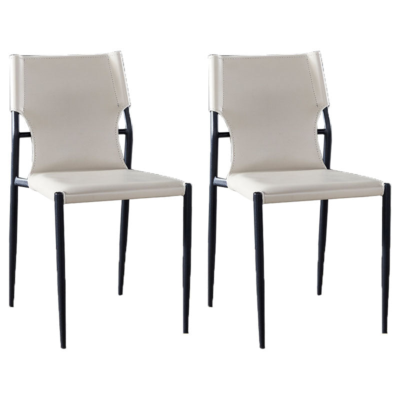 Silla con respaldo sólido sin brazos de estilo industrial para cocina, silla lateral de comedor de cuero