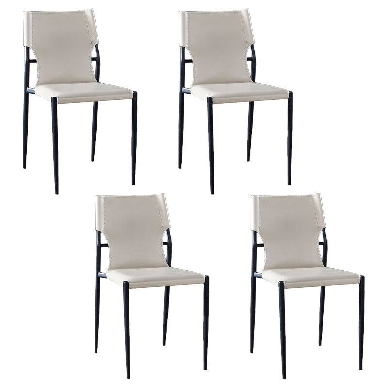 Silla con respaldo sólido sin brazos de estilo industrial para cocina, silla lateral de comedor de cuero