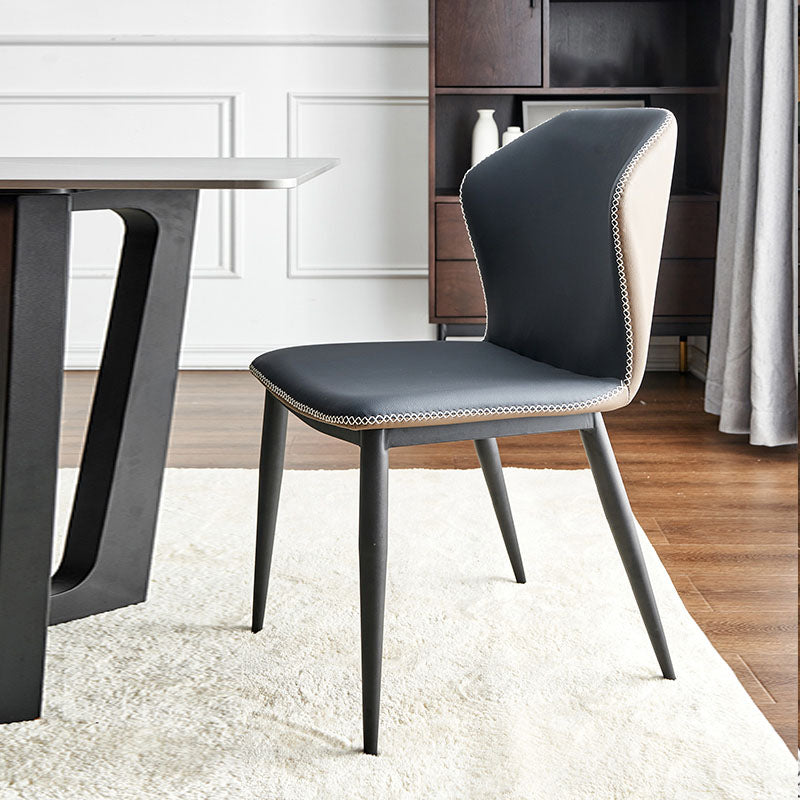 Silla industrial Parsons con respaldo sin brazos para cocina, sillas de comedor de piel sintética