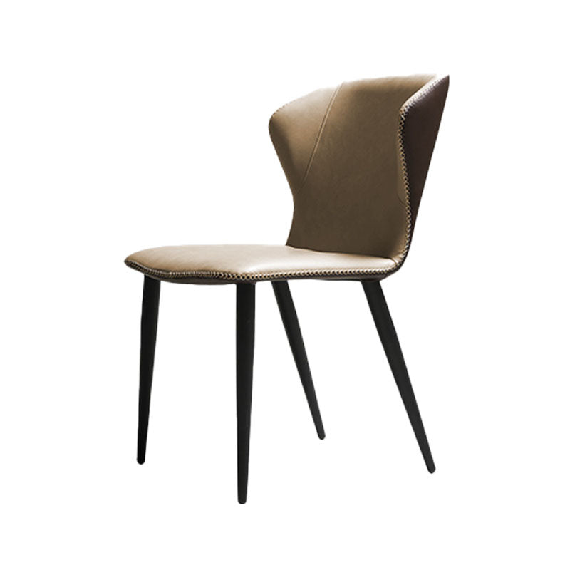Industriële armloze Wingback Parsons stoel voor keuken kunstleer eetkamerstoelen