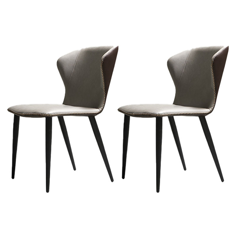 Silla industrial Parsons con respaldo sin brazos para cocina, sillas de comedor de piel sintética