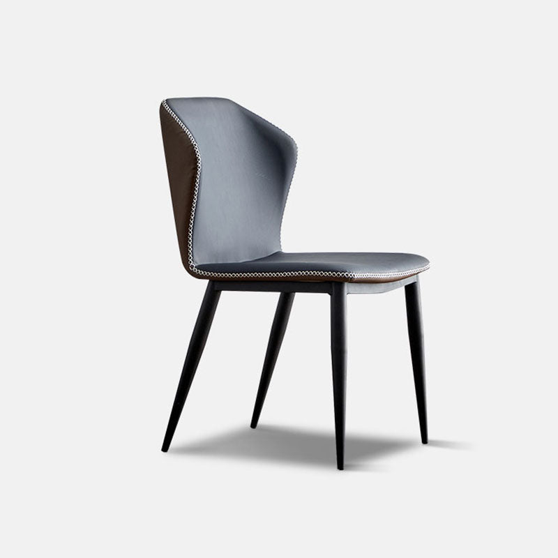 Silla industrial Parsons con respaldo sin brazos para cocina, sillas de comedor de piel sintética