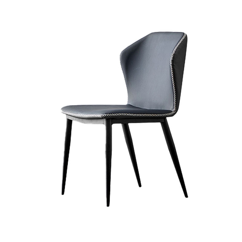 Industriële armloze Wingback Parsons stoel voor keuken kunstleer eetkamerstoelen
