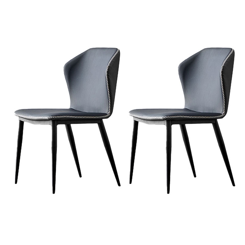 Silla industrial Parsons con respaldo sin brazos para cocina, sillas de comedor de piel sintética