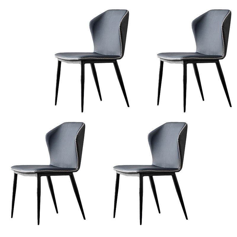 Silla industrial Parsons con respaldo sin brazos para cocina, sillas de comedor de piel sintética
