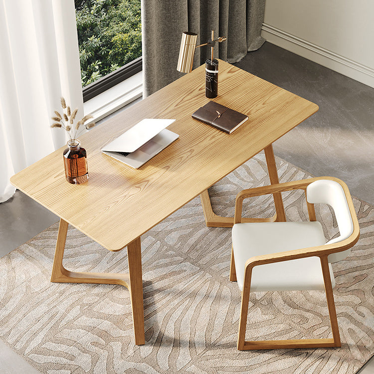 Moderne dennenhouttafel voor restaurant rechthoek binnen tafel met dubbele voetstuk
