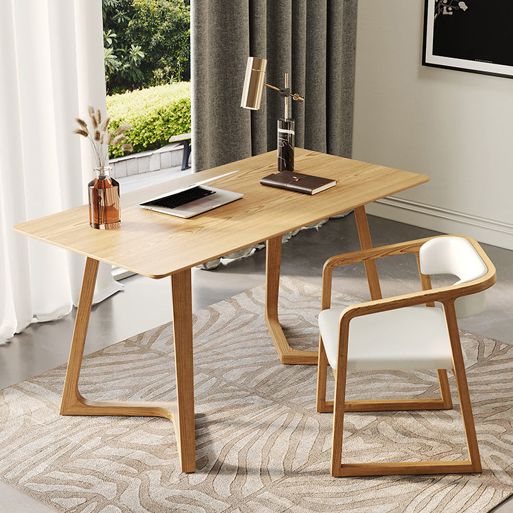 Moderne dennenhouttafel voor restaurant rechthoek binnen tafel met dubbele voetstuk