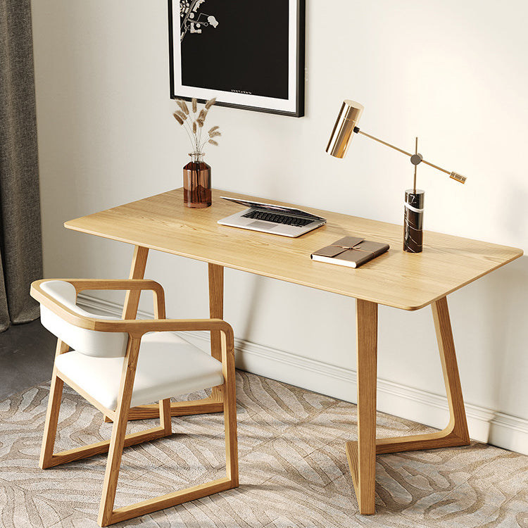 Moderne dennenhouttafel voor restaurant rechthoek binnen tafel met dubbele voetstuk