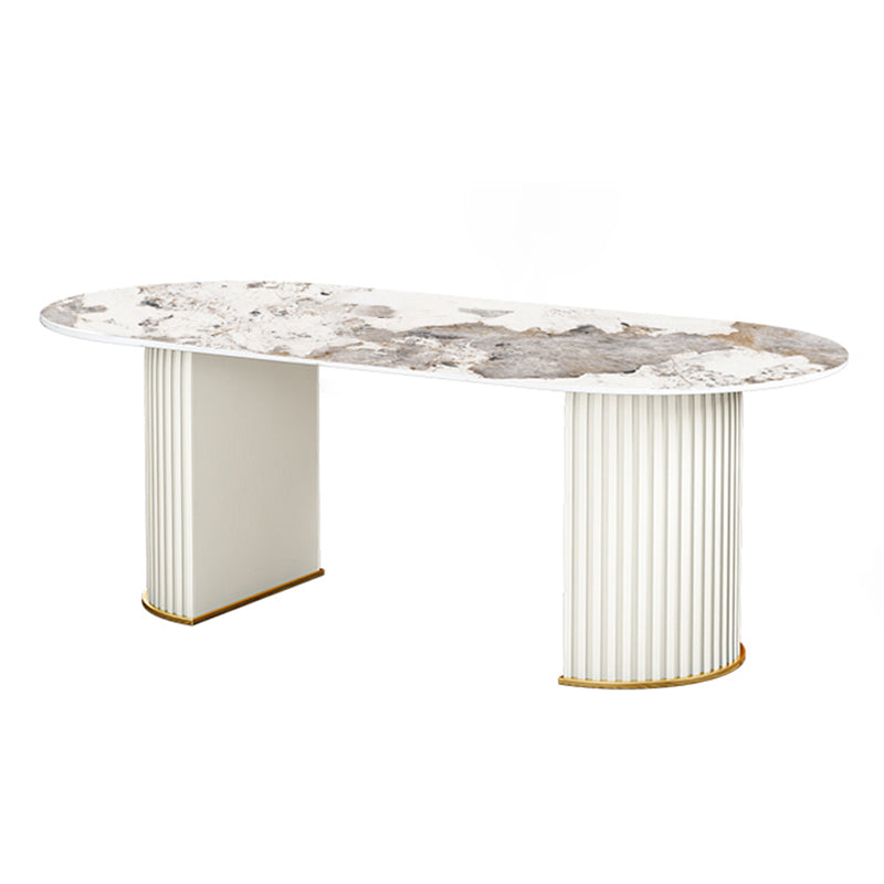 Glam Standard Sintered Stone Dining Table Oval Shape Dining Table for Kitchen