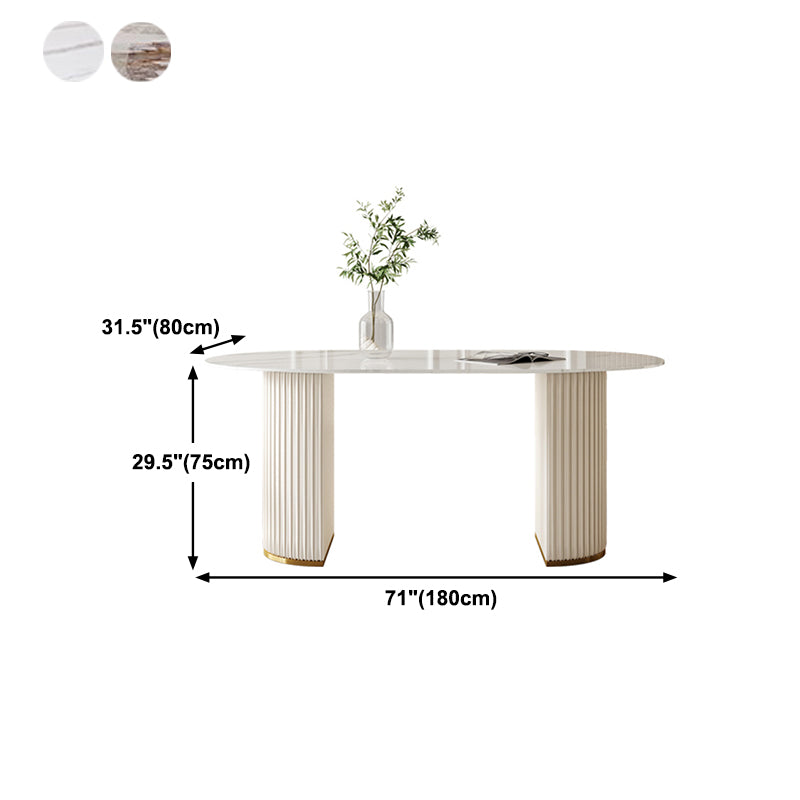 Glam Standard Sintered Stone Dining Table Oval Shape Dining Table for Kitchen