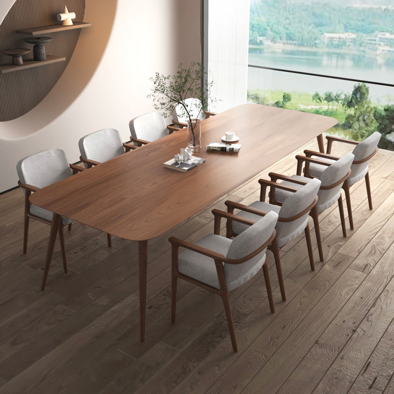 Solid Wood Contemporary Rectangle Dining Table Pine Wood Top Table with Legs