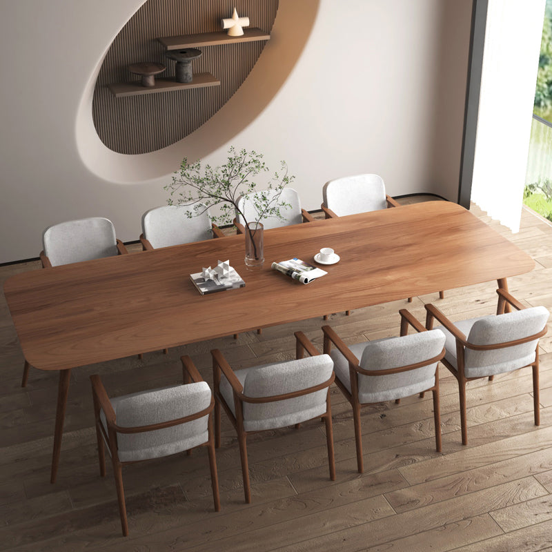 Solid Wood Contemporary Rectangle Dining Table Pine Wood Top Table with Legs