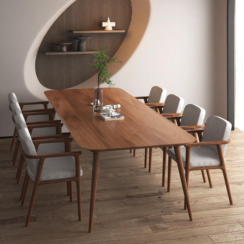 Solid Wood Contemporary Rectangle Dining Table Pine Wood Top Table with Legs