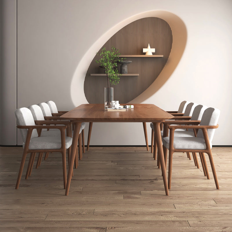Solid Wood Contemporary Rectangle Dining Table Pine Wood Top Table with Legs