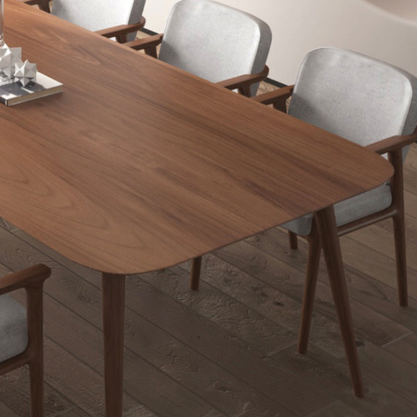 Solid Wood Contemporary Rectangle Dining Table Pine Wood Top Table with Legs