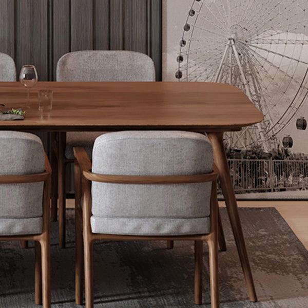 Solid Wood Contemporary Rectangle Dining Table Pine Wood Top Table with Legs