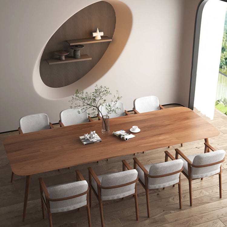 Solid Wood Contemporary Rectangle Dining Table Pine Wood Top Table with Legs