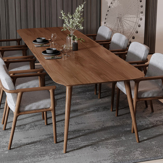 Solid Wood Contemporary Rectangle Dining Table Pine Wood Top Table with Legs