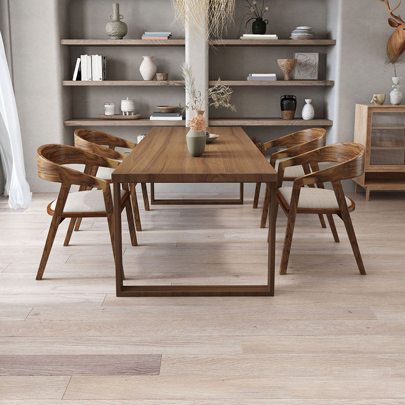 Mid-Century Modern Dining Table Pine Wood Table with Sled Base
