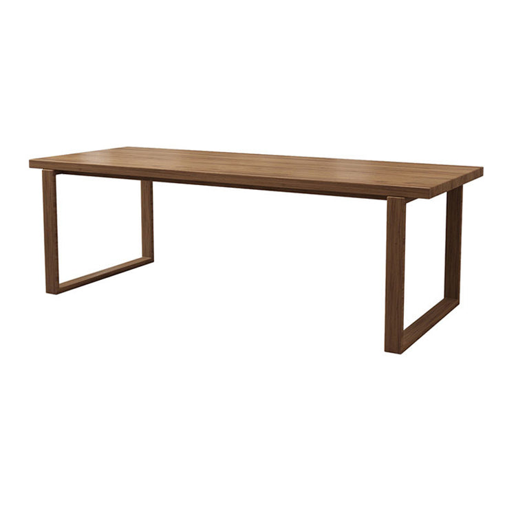 Mid-Century Modern Dining Table Pine Wood Table with Sled Base