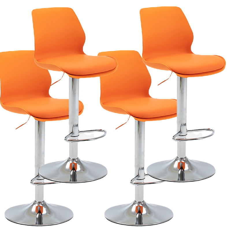 Height Adjustable Leather Barstool Industrial  Counter Stool with Backrest