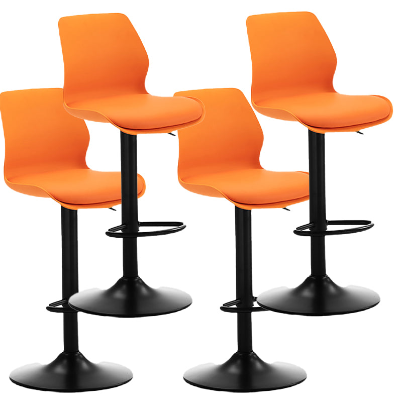 Height Adjustable Leather Barstool Industrial  Counter Stool with Backrest