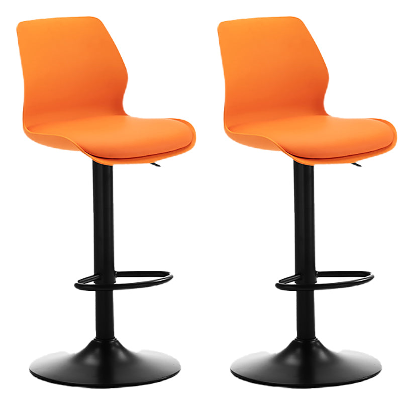 Height Adjustable Leather Barstool Industrial  Counter Stool with Backrest