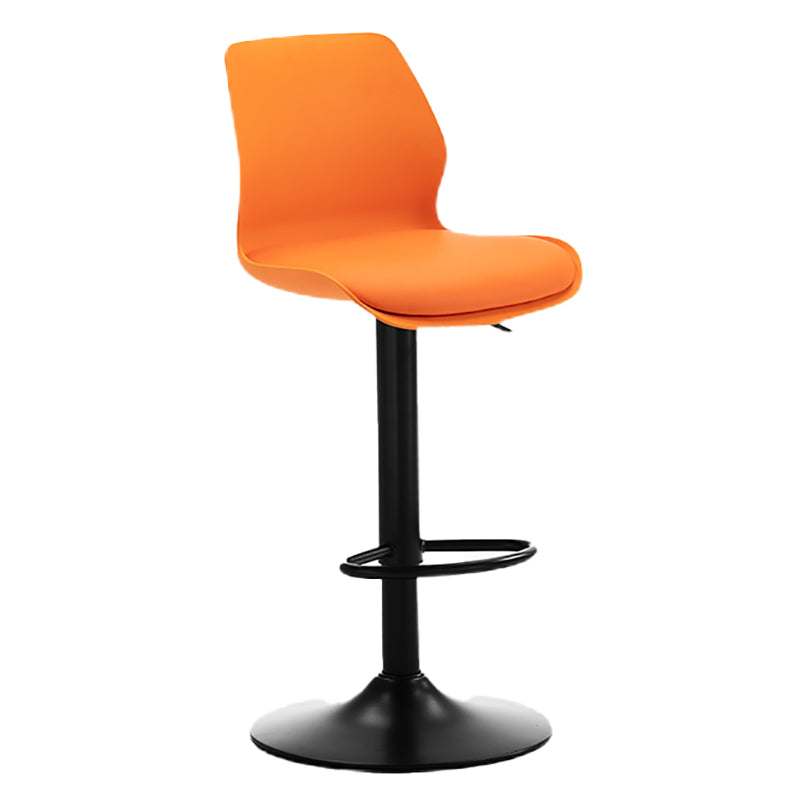 Height Adjustable Leather Barstool Industrial  Counter Stool with Backrest