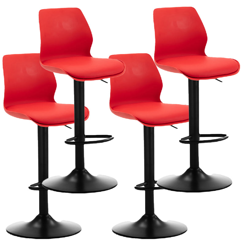 Height Adjustable Leather Barstool Industrial  Counter Stool with Backrest
