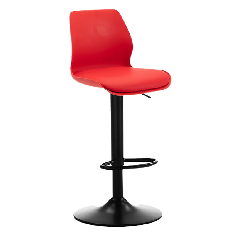 Height Adjustable Leather Barstool Industrial  Counter Stool with Backrest