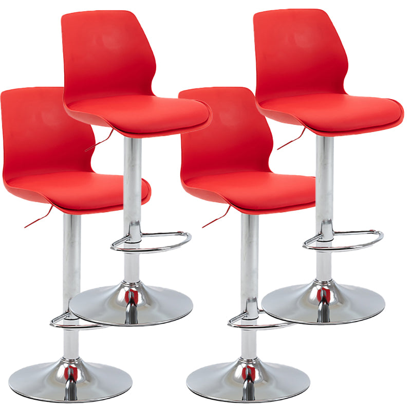 Height Adjustable Leather Barstool Industrial  Counter Stool with Backrest